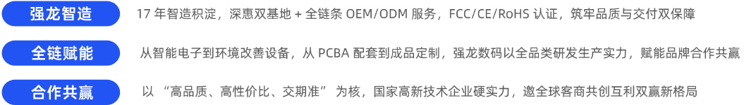 强龙智造介绍：17年智造积淀，深惠双基地 + 全链条OEM/ODM服务等内容